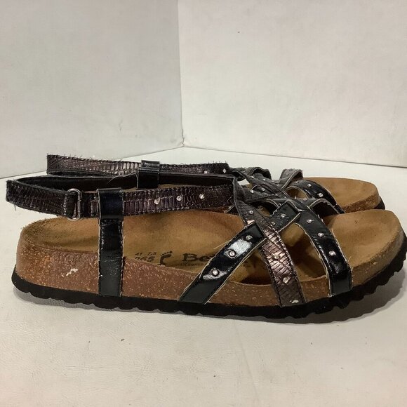Birkenstock Betula Rhinestone Strappy Studded Sandals EU Size 41 Narrow Black - Picture 8 of 12